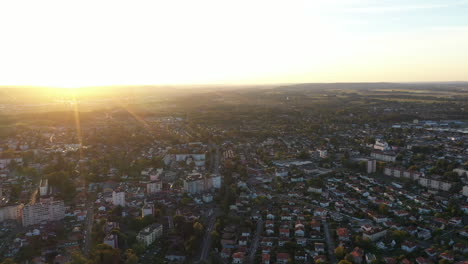 Aerial-back-traveling-over-Pau-university-neighborhood-residential-houses-area